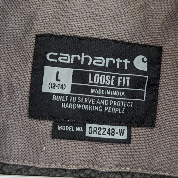 Carhartt Ladies Full Swing Loose Fit Washed Duck Sherpa Lined Jacket - L (12-14) - Picture 3 of 9